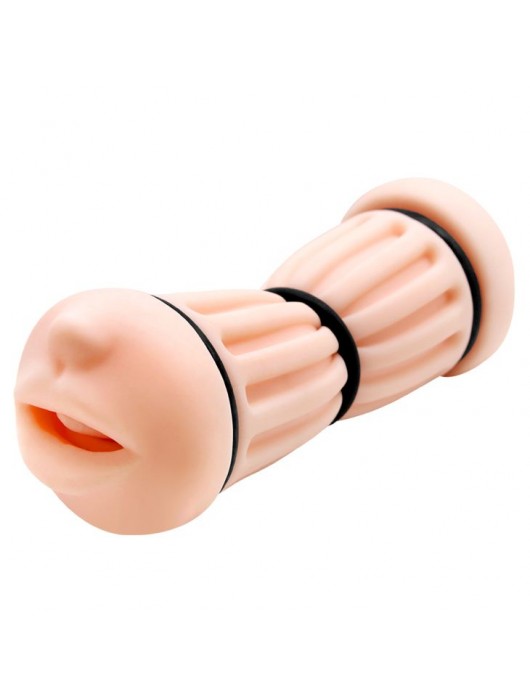 Телесный двусторонний мастурбатор Nancy - ротик и вагина - Baile - в Люберцах купить с доставкой
