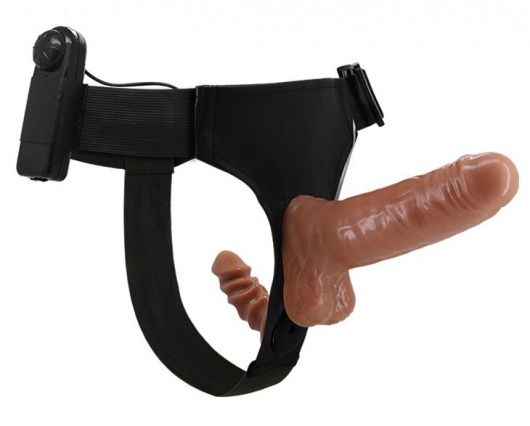 Страпон с вагинальной пробкой и вибрацией Ultra Passionate Harness - 16 см. - Baile - купить с доставкой в Люберцах