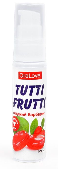Гель-смазка Tutti-frutti со вкусом барбариса - 30 гр. - Биоритм - купить с доставкой в Люберцах