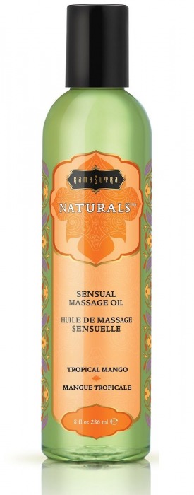 Массажное масло Naturals Tropical Mango с ароматом манго - 236 мл. - Kama Sutra - купить с доставкой в Люберцах