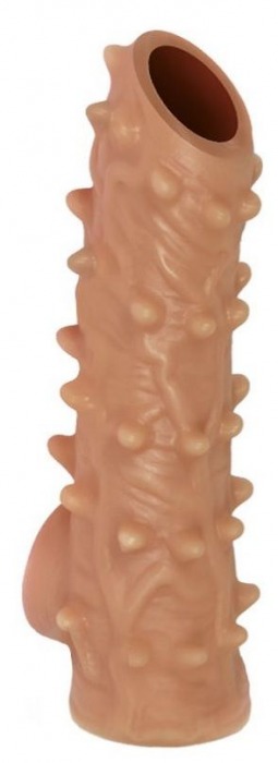 Телесная насадка с шипами и открытой головкой Nude Sleeve M - 12 см. - KOKOS - в Люберцах купить с доставкой
