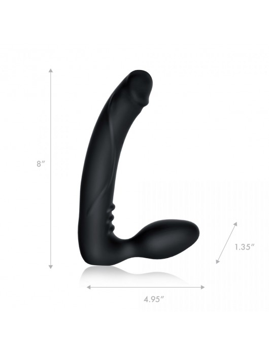 Черный безремневой страпон с вибрацией - 20,3 см. - Pegasus - купить с доставкой в Люберцах