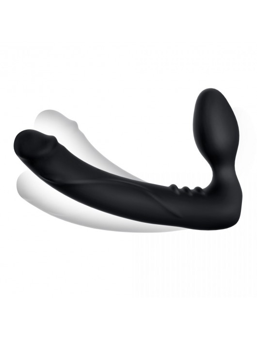 Черный безремневой страпон с вибрацией - 20,3 см. - Pegasus - купить с доставкой в Люберцах