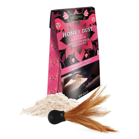 Пудра для тела Honey Dust Body Powder с ароматом клубники - 28 гр. - Kama Sutra - купить с доставкой в Люберцах