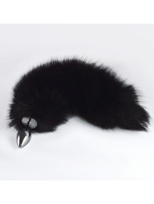 Хромированная анальная пробка с пушистым хвостиком - Sitabella - купить с доставкой в Люберцах