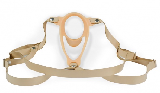 Телесный эректор-ложечка с фиксацией на ремешках MEN STYLE - LOVETOY (А-Полимер) - в Люберцах купить с доставкой