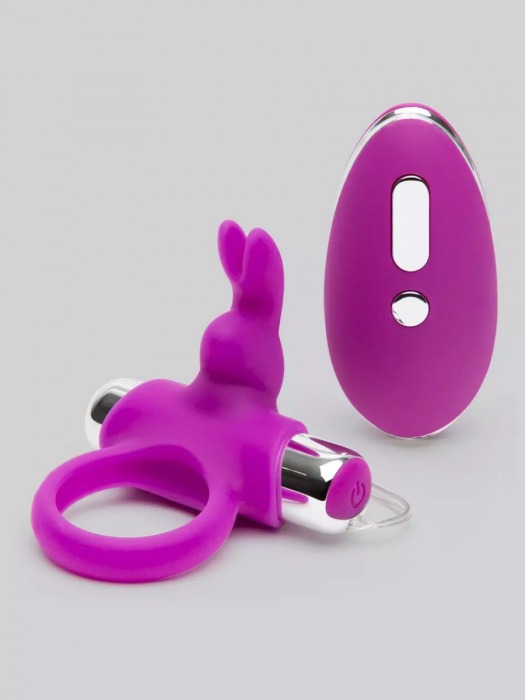 Лиловое виброкольцо с пультом ДУ Remote Control Cock Ring - Happy Rabbit - в Люберцах купить с доставкой