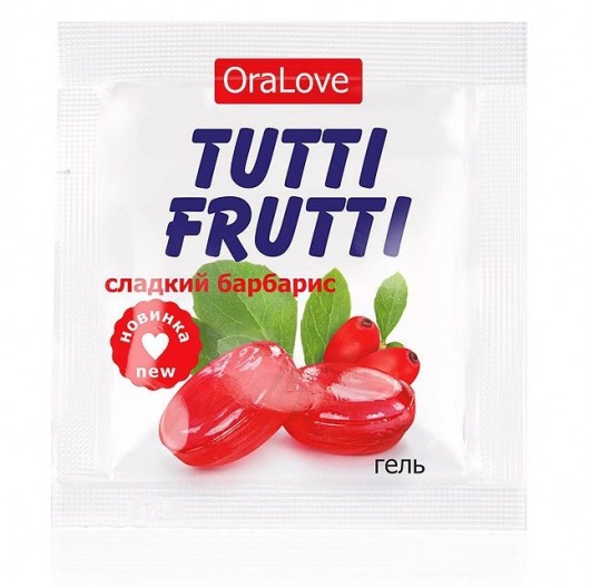 Гель-смазка Tutti-frutti со вкусом барбариса - 4 гр. - Биоритм - купить с доставкой в Люберцах