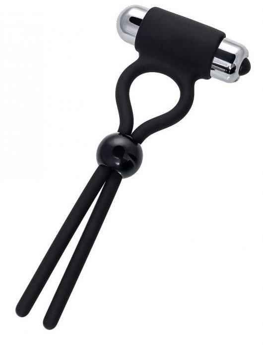 Черное эрекционное лассо Ect с виброэлементом - A-toys - в Люберцах купить с доставкой