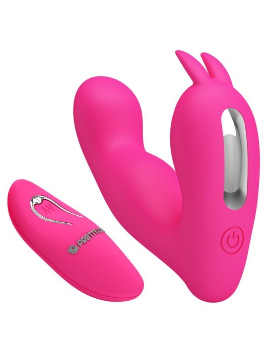 Розовый вибростимулятор с клиторальным отростком Josephine - Baile