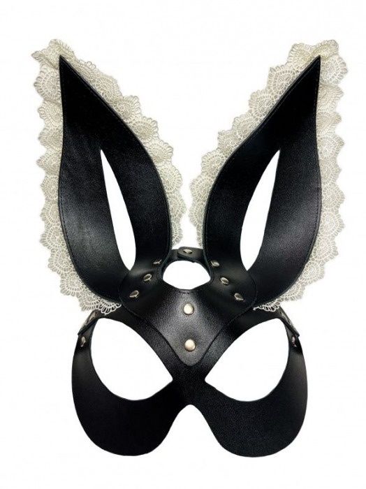Маска зайки с бежевым кружевом на ушках - БДСМ Арсенал - купить с доставкой в Люберцах
