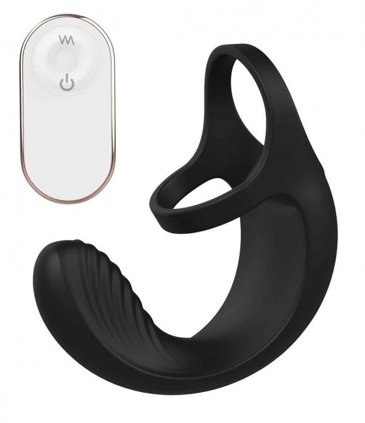 Черный анальный стимулятор с эрекционными кольцами Remote Couple Teaser - Dream Toys - в Люберцах купить с доставкой
