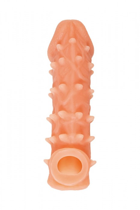Телесная закрытая насадка с пупырышками Cock Sleeve Size M - 15,6 см. - KOKOS - в Люберцах купить с доставкой