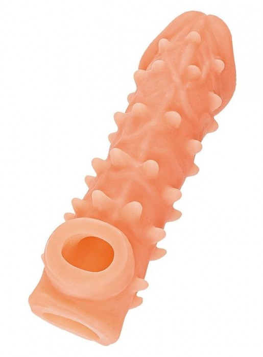 Телесная закрытая насадка с пупырышками Cock Sleeve Size L - 17,6 см. - KOKOS - в Люберцах купить с доставкой