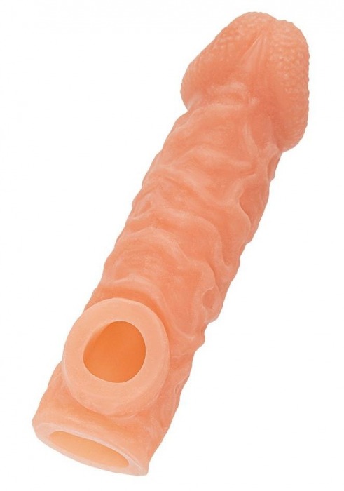 Телесная закрытая насадка с шершавой головкой Cock Sleeve Size L - 17,6 см. - KOKOS - в Люберцах купить с доставкой