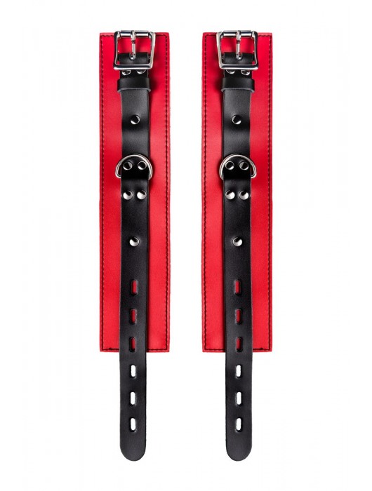 Красно-черные оковы на ноги из кожи - ToyFa - купить с доставкой в Люберцах