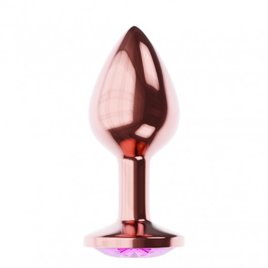 Пробка цвета розового золота с лиловым кристаллом Diamond Quartz Shine L - 8,3 см. - Lola Games - купить с доставкой в Люберцах
