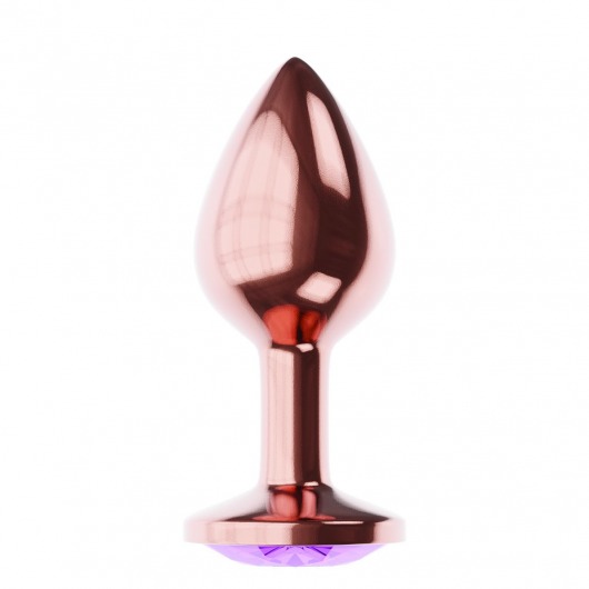 Пробка цвета розового золота с фиолетовым кристаллом Diamond Amethyst Shine L - 8,3 см. - Lola Games - купить с доставкой в Люберцах