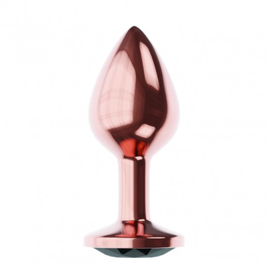 Пробка цвета розового золота с черным кристаллом Diamond Jet Shine L - 8,3 см. - Lola Games - купить с доставкой в Люберцах