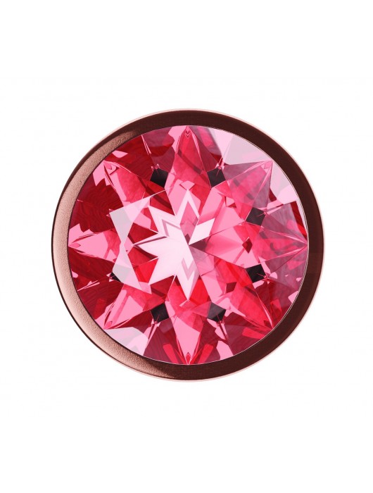 Пробка цвета розового золота с малиновым кристаллом Diamond Ruby Shine L - 8,3 см. - Lola Games - купить с доставкой в Люберцах