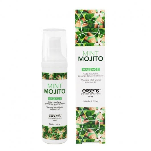 Разогревающее массажное масло с ароматом мохито Gourmet Mint Mojito - 50 мл. - Exsens - купить с доставкой в Люберцах