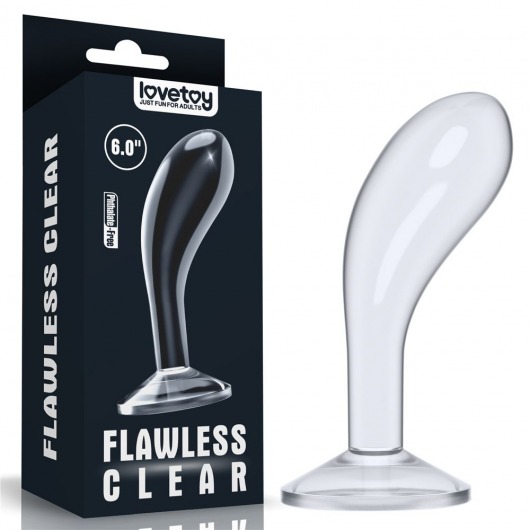 Прозрачный стимулятор простаты Flawless Clear Prostate Plug - 15 см. - Lovetoy - в Люберцах купить с доставкой