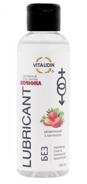 Интимный гель-смазка на водной основе VITA UDIN с ароматом клубники - 200 мл. - VITA UDIN - купить с доставкой в Люберцах