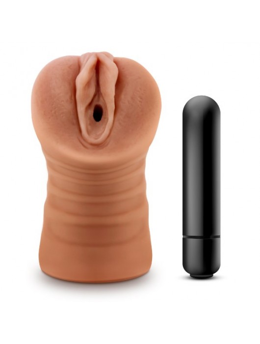 Мастурбатор-вагина цвета карамели Julieta с вибрацией - Blush Novelties - в Люберцах купить с доставкой