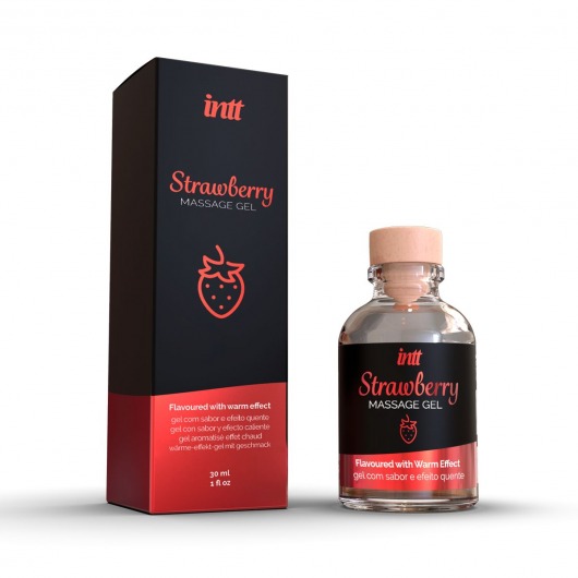 Массажный гель с ароматом клубники Strawberry - 30 мл. - INTT - купить с доставкой в Люберцах