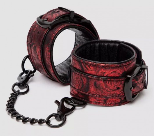 Красно-черные наручники Reversible Faux Leather Wrist Cuffs - Fifty Shades of Grey - купить с доставкой в Люберцах