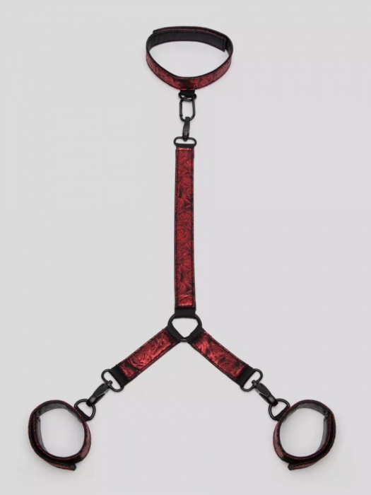 Ошейник с наручниками Reversible Faux Leather Collar and Wrist - Fifty Shades of Grey - купить с доставкой в Люберцах