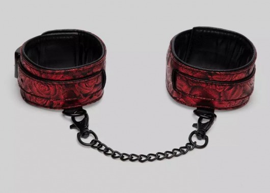 Красно-черные оковы Reversible Faux Leather Ankle Cuffs - Fifty Shades of Grey - купить с доставкой в Люберцах