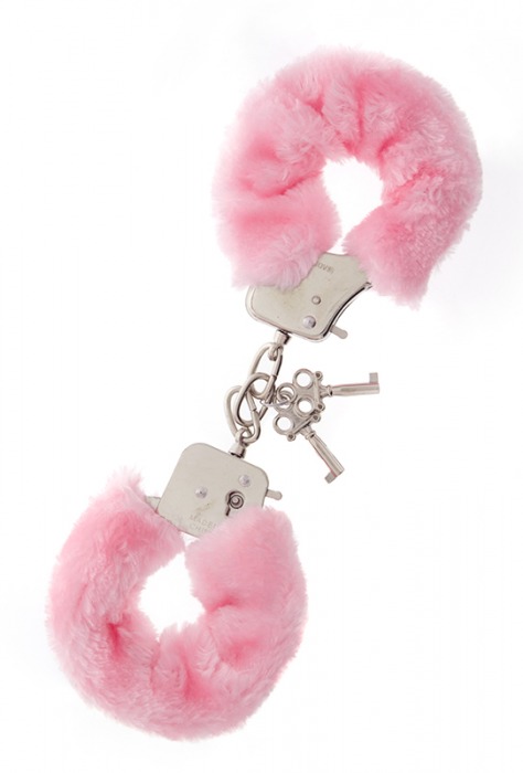 Металлические наручники с розовой меховой опушкой METAL HANDCUFF WITH PLUSH PINK - Dream Toys - купить с доставкой в Люберцах