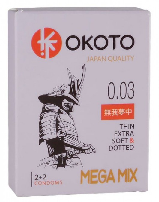 Набор из 4 презервативов OKOTO MegaMIX - Sitabella - купить с доставкой в Люберцах