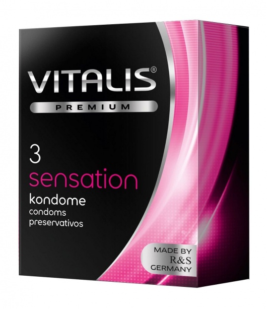 Презервативы с пупырышками и кольцами VITALIS PREMIUM sensation - 3 шт. - Vitalis - купить с доставкой в Люберцах