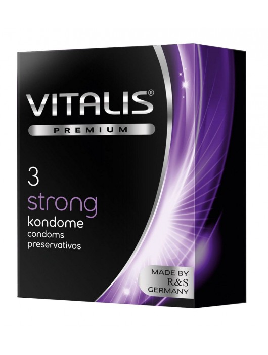 Презервативы с утолщенной стенкой VITALIS PREMIUM strong - 3 шт. - Vitalis - купить с доставкой в Люберцах