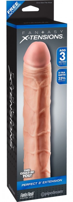 Телесная удлиняющая насадка Perfect 3 Extension - 22 см. - Pipedream - в Люберцах купить с доставкой