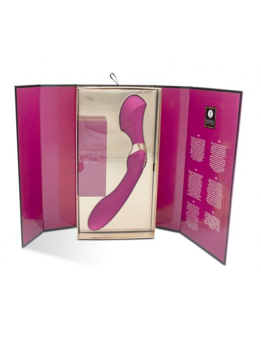 Малиновый двусторонний вибростимулятор ZOA - 26,5 см. - Shunga