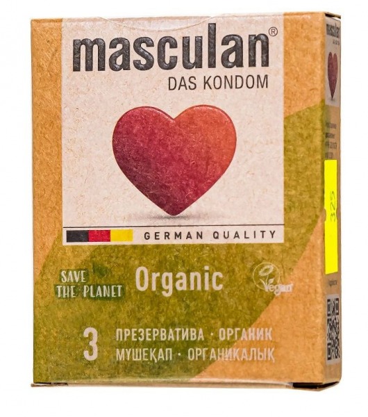 Экологически чистые презервативы Masculan Organic - 3 шт. - Masculan - купить с доставкой в Люберцах