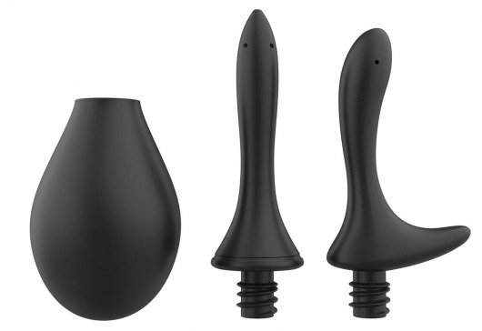 Черный анальный душ Nexus Anal Douche Set с 2 сменными насадками - Nexus Range - купить с доставкой в Люберцах