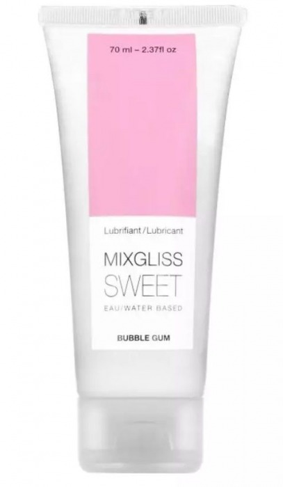 Смазка на водной основе Mixgliss Sweet с ароматом бабл-гам - 70 мл. - Mixgliss - купить с доставкой в Люберцах