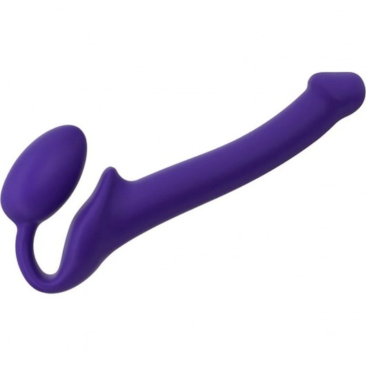 Фиолетовый безремневой страпон Silicone Bendable Strap-On - size S - Strap-on-me - купить с доставкой в Люберцах