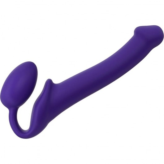 Фиолетовый безремневой страпон Silicone Bendable Strap-On - size M - Strap-on-me - купить с доставкой в Люберцах