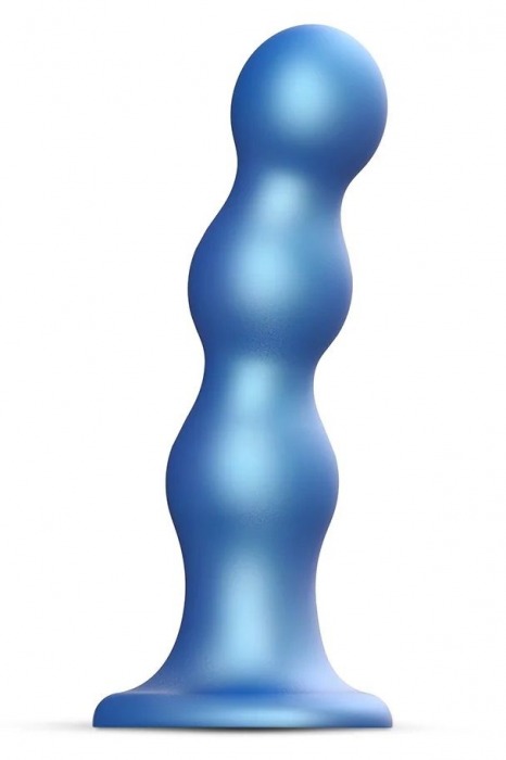 Голубая насадка Strap-On-Me Dildo Plug Balls size S - Strap-on-me - купить с доставкой в Люберцах