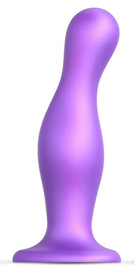 Фиолетовая насадка Strap-On-Me Dildo Plug Curvy size L - Strap-on-me - купить с доставкой в Люберцах