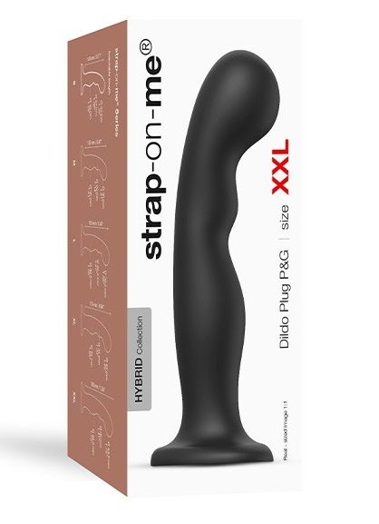Черная насадка Strap-On-Me Dildo Plug P G size XXL - Strap-on-me - купить с доставкой в Люберцах