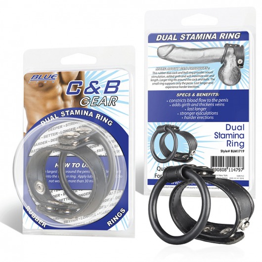 Двойное кольцо выносливости на пенис DUAL STAMINA RING - BlueLine - в Люберцах купить с доставкой