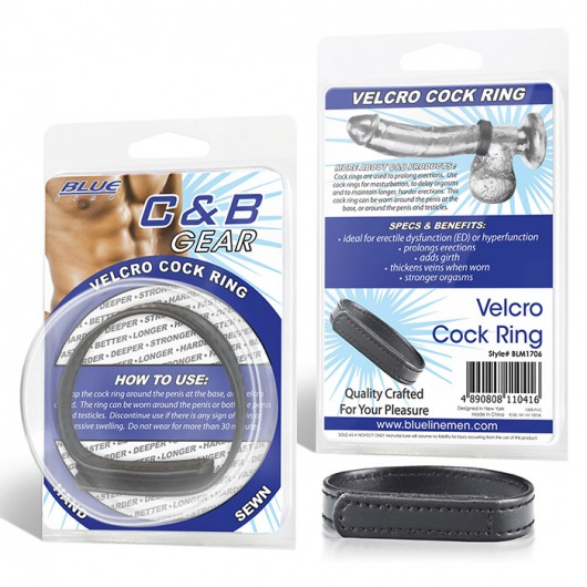 Кольцо на пенис из искусственной кожи на липучке VELCRO COCK RING - 5 см. - BlueLine - в Люберцах купить с доставкой