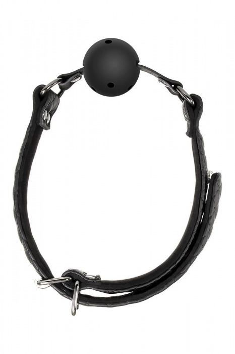 Черный кляп-шарик BALL GAG DIAMOND - Dream Toys - купить с доставкой в Люберцах