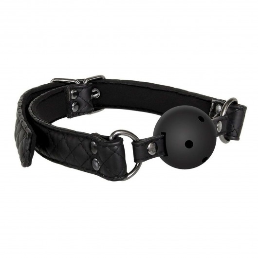 Черный кляп-шарик BALL GAG DIAMOND - Dream Toys - купить с доставкой в Люберцах